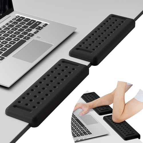 Leolee L-Shaped Desk Elbow Pads for Desk, Black Memory Foam Arm Rest