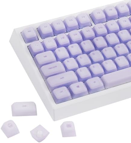 EPOMAKER AegisSil Keycap Set, Silicone Material, Cherry Profile, 113 Keys, 65%/75%/Full Size, Custom Keyboard Keycaps Set for Cherry MX, Kailh, Outemu, Gateron Mechanical Gaming Keyboard (Purple)