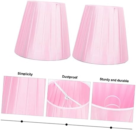Xmas 2pcs Pink Fabric Lampshade Covers for Desk Floor Lamps