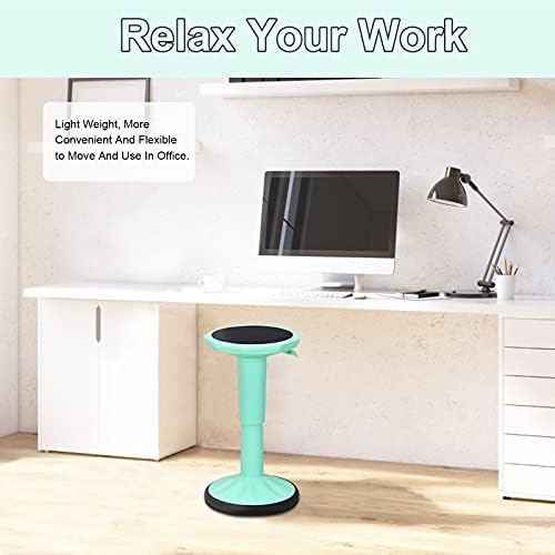 Giantex Wobble Stools for Classroom Seating, Wiggle Stool with Adjustable Height, 24 Inch Active Learning Stool, Sitting Balance Chair for School, Office Stand Up, Flexible Seating Wobble Chair(Green)