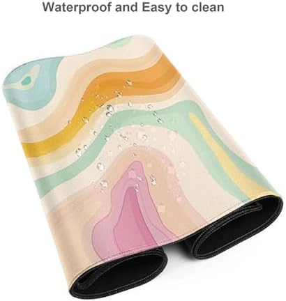 Abstract Aesthetic Desk Mat Desktop,Gaming Mouse Pad Long Cute Desk Pads