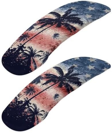 American Flag Print Office Chair Arm Rest Cover Set of 2 Coconut Tree Print Soft Elastic Gaming Chair Armrest Covers with Elastic Edge Home Decoration