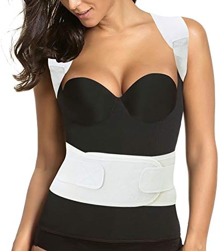 Thoracic Back Brace Posture Corrector - Magnetic Support for Neck Shoulder Upper and Lower Back Pain Relief - Perfect Posture Brace for Cervical Lumbar Spine - Fully Adjustable Belt (Beige, XX-Large)
