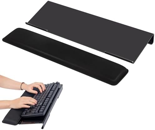 Keyboard Stand with Wrist Rest - Comfortable Wrist Pad for Easy Typing, Keyboard Tray for Office, Home, School (Fits Most Standard Keyboards) (Black)