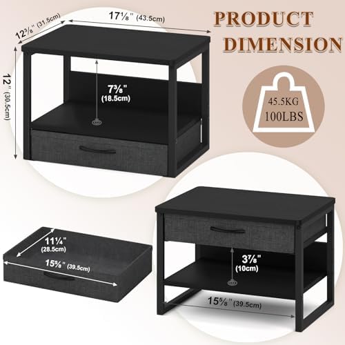 MARTY Desktop Printer Stand with Storage Drawer, Printer Riser for Desk