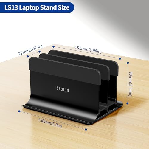 BESIGN LS13 Vertical Laptop Stand Holder for Desk, 4 in 1 Desktop Stand Holder for Laptops, Tablets, Smart Phones