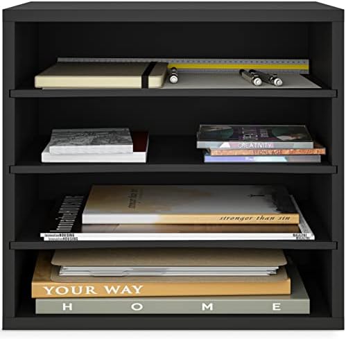 Ballucci 4 Tier Paper Sorter Desk Organizer, Letter Tray File Holders Black