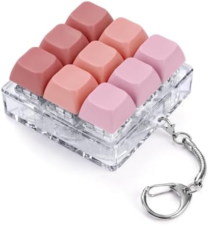 Keyboard Fidget Toy, Creamy Fidget Clicker Keyboard Fidget Keychain, Button Fidget Gifts for Adults, Boost Focus & Ease Anxiety Anywhere — Perfect Stress-Relief Gift (3×3 Grid Layout Q)
