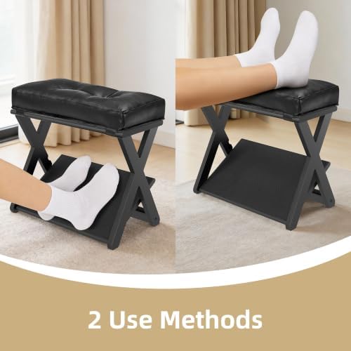 Adjustable Foot Rest Under Desk at Work, Wooden Footrest