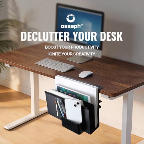 2 Tie Desk Side Storage Organizer, Under Desk laptop holder
