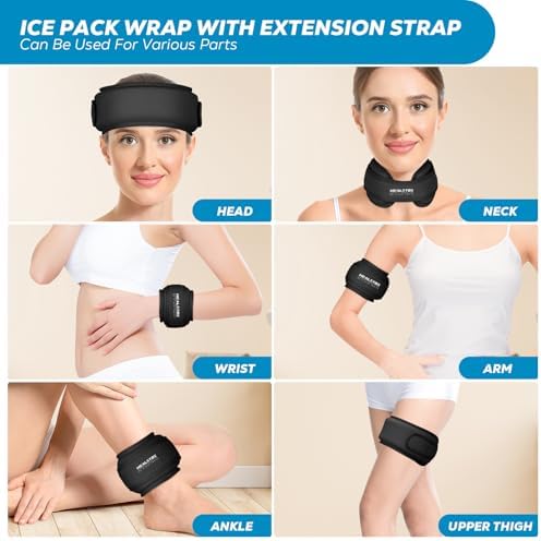 Neck Ice Pack Wrap, Reusable Cold/Hot Gel for Neck Pain, Blackx2