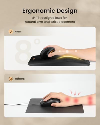 ProtoArc EK01 Plus Backlit Bluetooth Ergonomic Keyboard Grey with MP50 Ergonomic Mouse Pad with Wrist Rest Black
