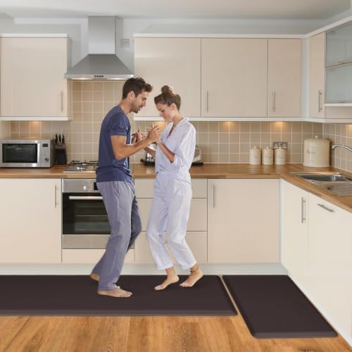 HappyTrends 2 PCS Kitchen Mat Cushioned Anti-Fatigue Floor Mat,