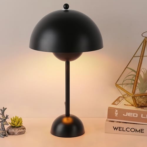 Creative Mid-Century Modern Bud Table Lamp for Home&Office, Glossy Black