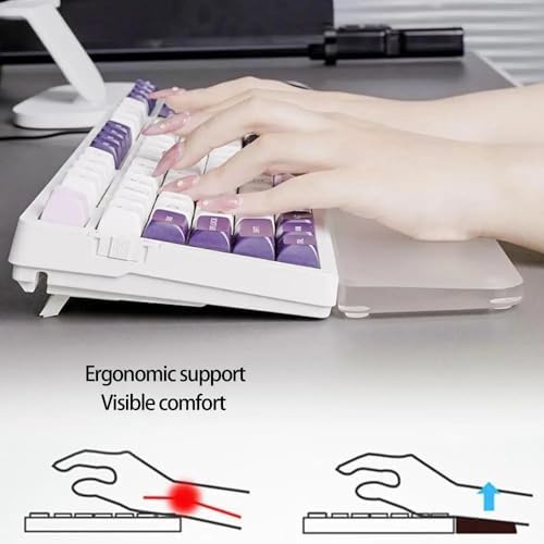 Custom Acrylic Keyboard Wrist Rest, Transparent/Frosted RGB Wrist Pad for Mechanical Keyboard (Color : Frosted, Size : TKL)