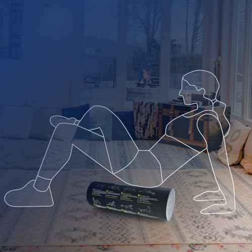 Foam Roller with Printed Exercises, 17.7'' x 6'' Lightweight EPE/PE