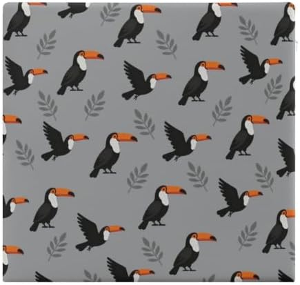 Portable Square Seat Cushion Memory Foam Material Tropical Toucan