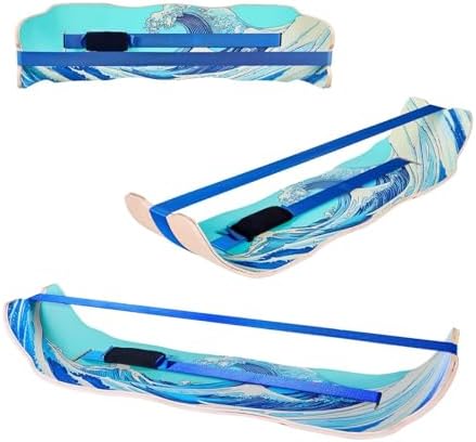 Balance Board Wobble Board for Adults - Wooden Curved Trainer for Yoga, Standing Desk, Pilates & Workouts - Compact Lightweight Equipment - Home Gym & Office - Blue