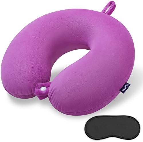 Travel Pillow, Memory Foam Neck Pillow, Airplane Pillow, Purple