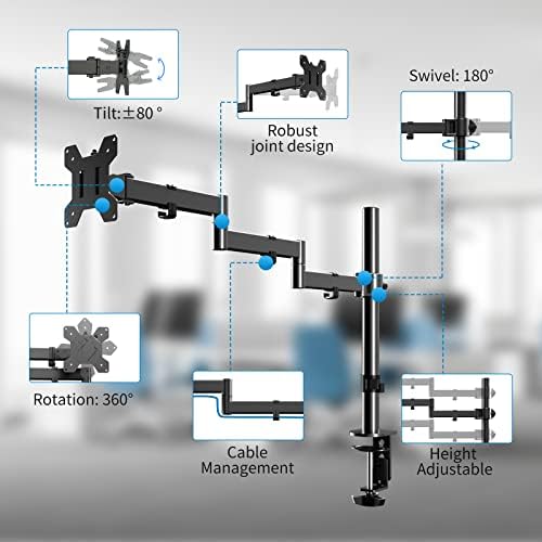 Pholiten Single Long Monitor Stand for 13-32" Screens