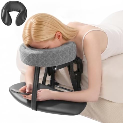 Massage Headrest for Bed, Bed Massage Head Holder & Face Cradle with Pillow