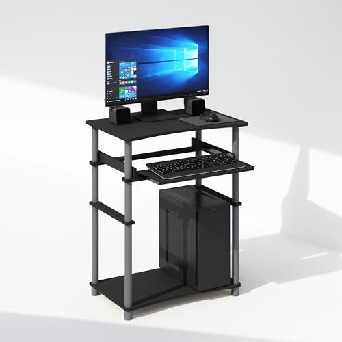 Furinno Home 23.6" Wide Desk with Keyboard Tray, Black