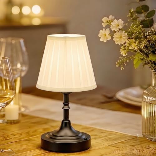 Balck Small Cordless Table Lamp Rechargeable - Kitchen Countertop Tabletop