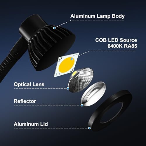 Hersi 5W 30" Long Swing Arm Architect Desk Lamp LED Task Light with Clamp