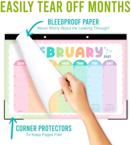 Large Desk Calendar 2027 - Desktop Calendar 2027-2028