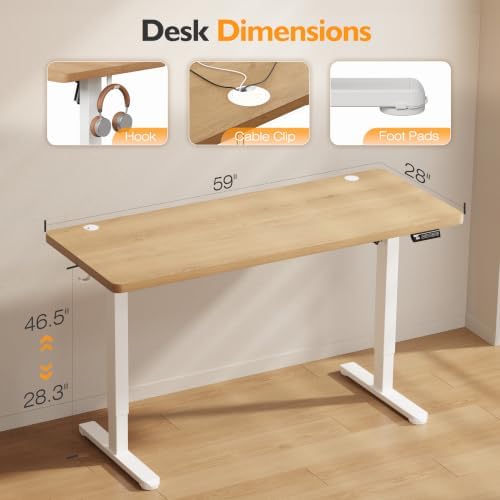 Monomi Electric Standing Desk 59"x24"Height Adjustable Sit Stand Desk