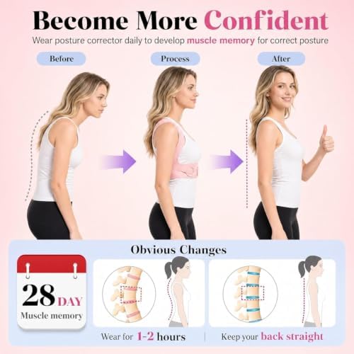 Back Brace Posture Corrector for Women - Upper Back Under Clothes Invisible