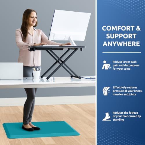 KitchenClouds Kitchen Mat Cushioned Anti Fatigue Kitchen Rug Non Slip Standing Mat Comfort Floor Mats for Sink Office (17.3"x28"- 0.8inch,Green)