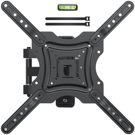 Full Motion TV Wall Mount Bracket Swivel Tilt Extension Rotation for Echo Show 21/15 and Most 19-55 Inch LED LCD Flat Curved Screen TVs & Monitors, Max VESA 400x400mm up to 66lbs