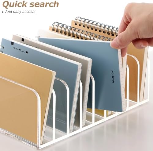 SANRUI Clear Desk Mail Organizer, 9 Slot Acrylic Office Document Sorter