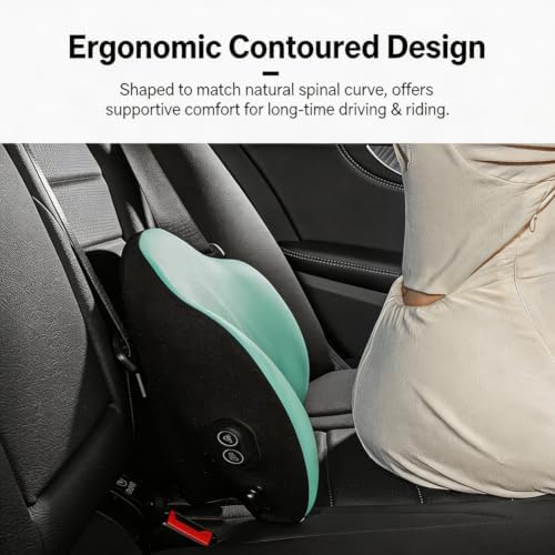Car Neck Headrest Support Pillow, Heat Vibration Massage Car Neck Pillow