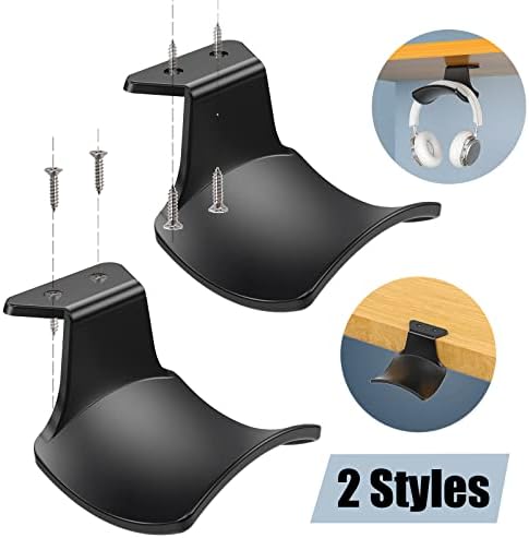 2-Pack Never Fall Headphone Hook Hanger Wall Mount Headset Holder
