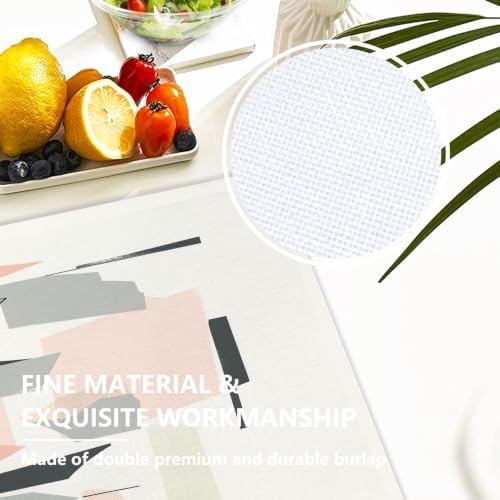 Minimalist Abstract Composition Placemats, Geometric Forms Contemporary Art Place Mats for Dining/Kitchen Table Waterproof Washable Linen Heat Insulation Dinner Table Mats 12X18 in 6 Pcs