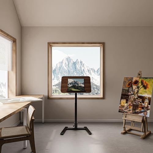 alawooder 25" Mobile Folding Desk: Pneumatic Sit-Stand, No Assembly