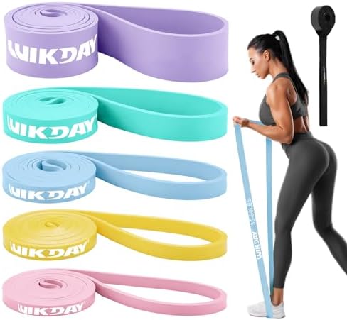 WIKDAY Resistance Bands for Working Out, Exercise Bands, Workout Bands, Pull Up Assistance Bands for Body Stretching Training Physical Therapy Muscle Training for Men & Women