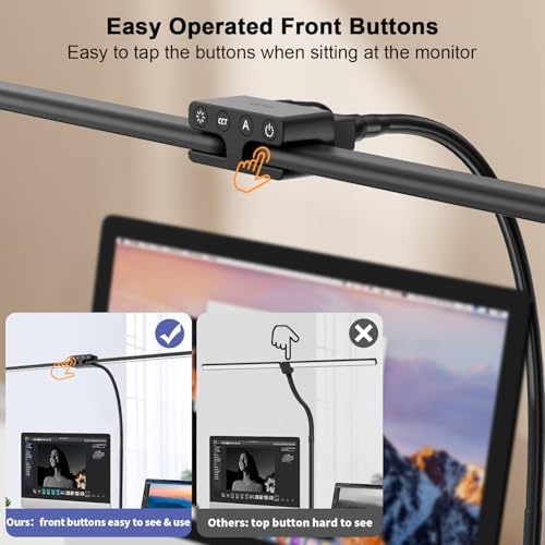 24W Led Desk Lamps with Clamp for Office Home, 31.5-in Double Head, Black