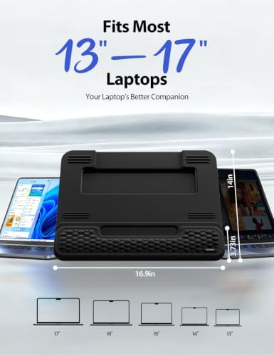 Vaydeer Laptop Stand with Wrist Support and Storage, Memory Foam Wrist Rest