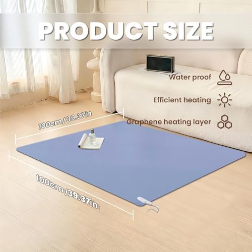 Heated Floor Carpet, 39"x39" Heated Floor Mats, for Living Room