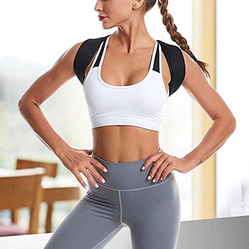 Posture Corrector Adjustable Back Support Belt Spine Back Shoulder Brace Support Belts Adult Invisible Hunchback Belts(B Black,L) (B Black,Medium)