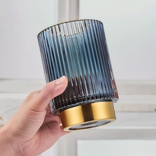 Makeup Brush Holder Organizer,Toothbrush Holders,Desk Pen Pencil Holder,Multifunctional Vintage Glass Brush Cup(A3-24-US)