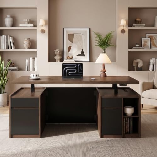 ModernMate 71" Executive Electric Standing Desk with 3 Drawers & Storage