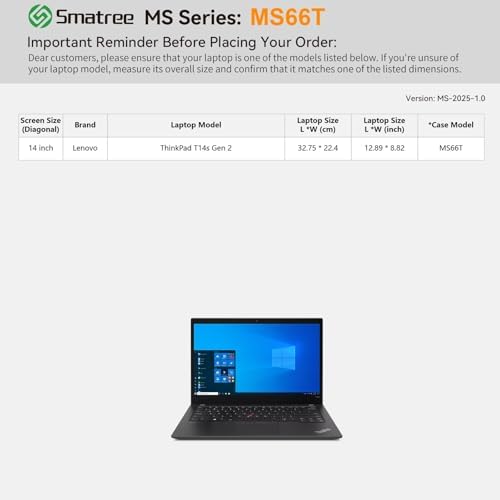 Smatree MS66T Hard EVA Case with Stand for 14" Lenovo ThinkPad T14s Gen 2