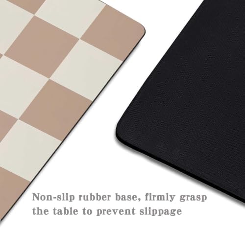 Brown Checkered Mouse Pad with Non-Slip Rubber Base, Modern Aesthetic Mouse Pads for Desk Decorative Gaming Mousepad Desk Accessory for Office