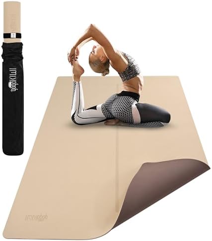 Gogokiwi Large Yoga Mat (6'x4') – 1/4" & 1/2" Thick Exercise Mats for Home Workout, Extra Wide Workout Mats for Home Gym, Yoga, Pilates, Stretching, Floor & More