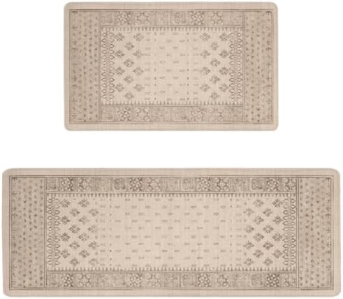 Kitchen Anti-Fatigue Mat, 2PCs, 17.3"x47"+17.3"x29", 0.4" Thick