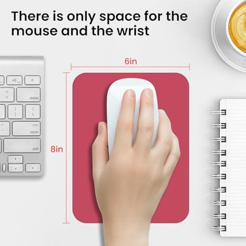 Small Mouse Pad 6 x 8 Inch, Horizontal and Vertical Flexible use. Great for Traveling, Wireless laptops, Keyboard Trays, Offices, etc. (red)